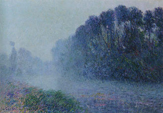 通过厄尔河薄雾效应 By the Eure River   Mist Effect (1905)，古斯塔夫·洛伊索