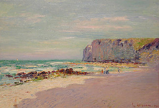 诺曼底小达尔斯的悬崖 Cliffs at Petit Dalles, Normandy (1908)，古斯塔夫·洛伊索