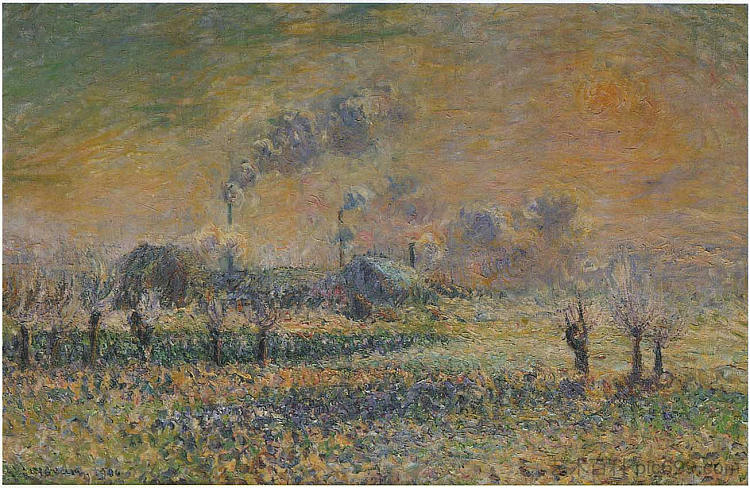蓬图瓦兹附近的白霜 Hoarfrost near Pontoise (1906)，古斯塔夫·洛伊索