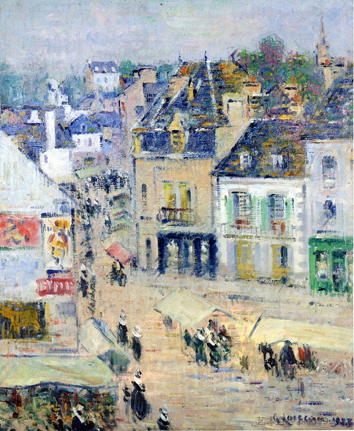 阿文桥，灰色天气 Pont Aven, Grey Weather (1923)，古斯塔夫·洛伊索