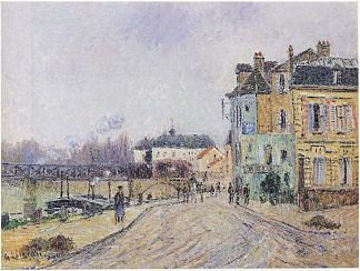 蓬图瓦兹瓦兹的瓦兹码头 Quay on Oise in Pontoise (1906)，古斯塔夫·洛伊索