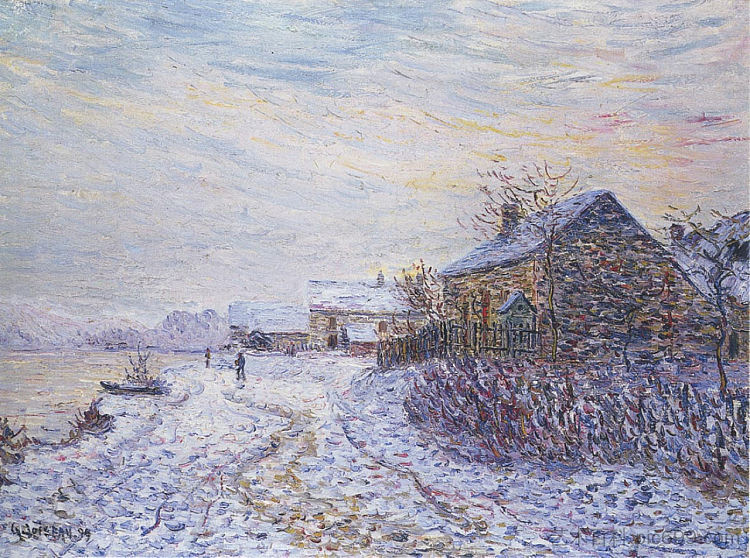 塞纳河附近的雪裂缝 Snow Rifts Near the Seine，古斯塔夫·洛伊索