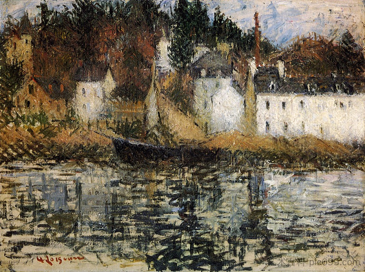 阿文桥码头 The Quay at Pont Aven，古斯塔夫·洛伊索