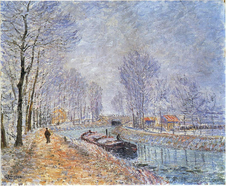 蓬图瓦兹的塞纳河 The Seine at Pontoise，古斯塔夫·洛伊索
