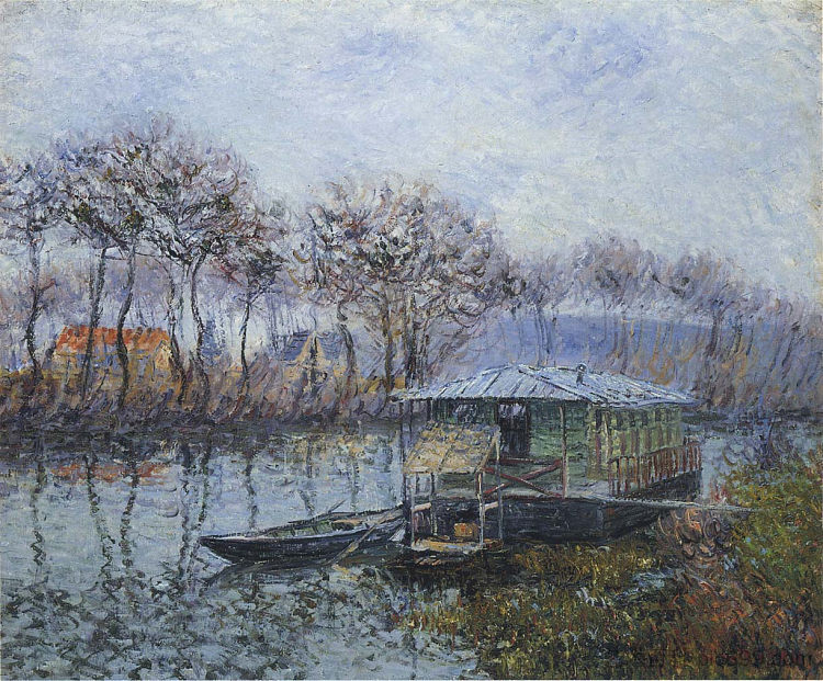 马利港的塞纳河 The Seine at Port Marly (c.1902)，古斯塔夫·洛伊索