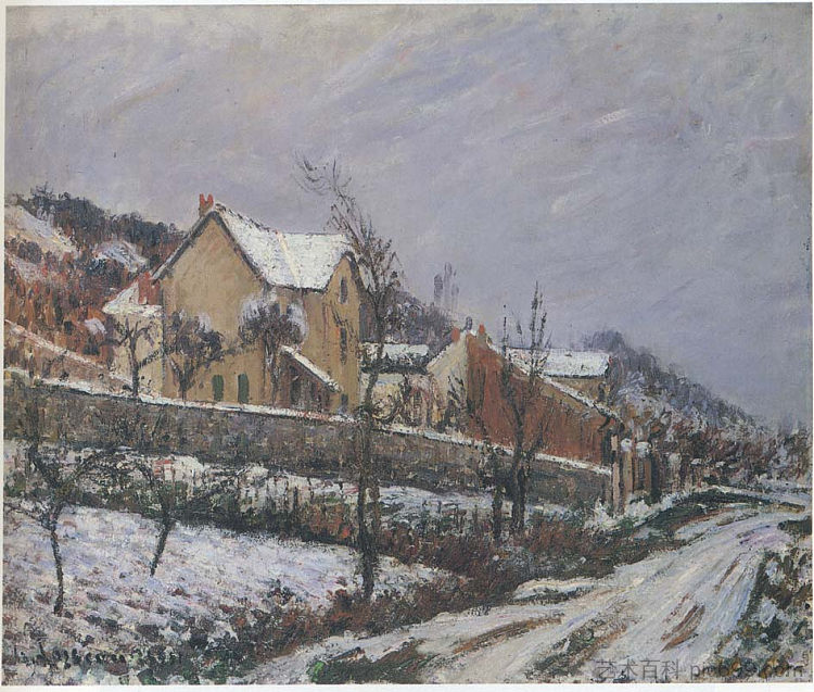 雪中村 Village in Snow (1911)，古斯塔夫·洛伊索