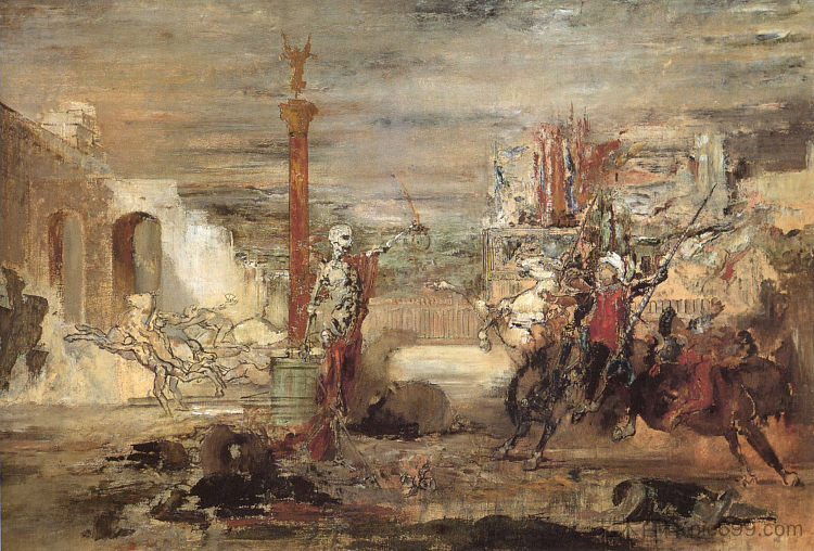 死亡为锦标赛的获胜者提供王冠 Death Offers Crowns to the Winner of the Tournament (c.1855 - c.1860),古斯塔夫·莫罗