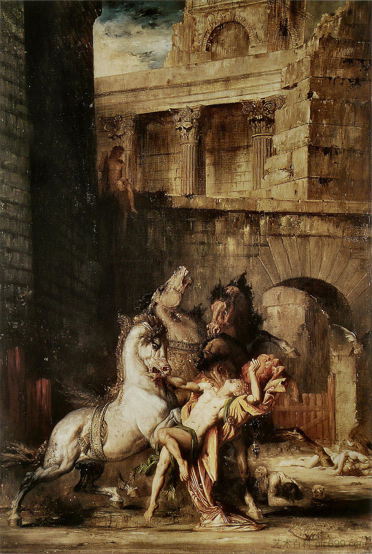 狄奥墨得斯被他的马吃掉 Diomedes Being Eaten by his Horses (1865),古斯塔夫·莫罗