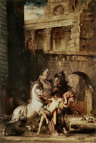 狄奥墨得斯被他的马吃掉 Diomedes Being Eaten by his Horses (1865)，古斯塔夫·莫罗