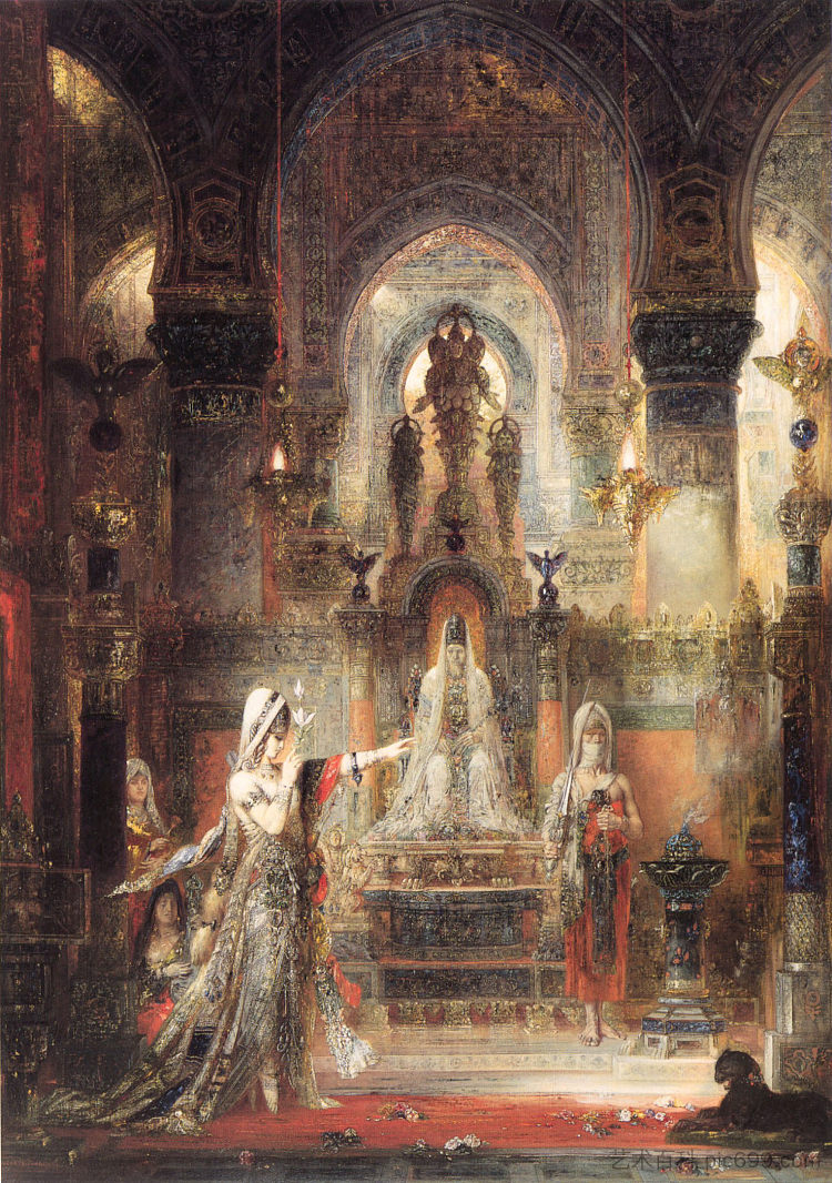 莎乐美在希律王面前跳舞 Salome Dancing before Herod (1876)，古斯塔夫·莫罗