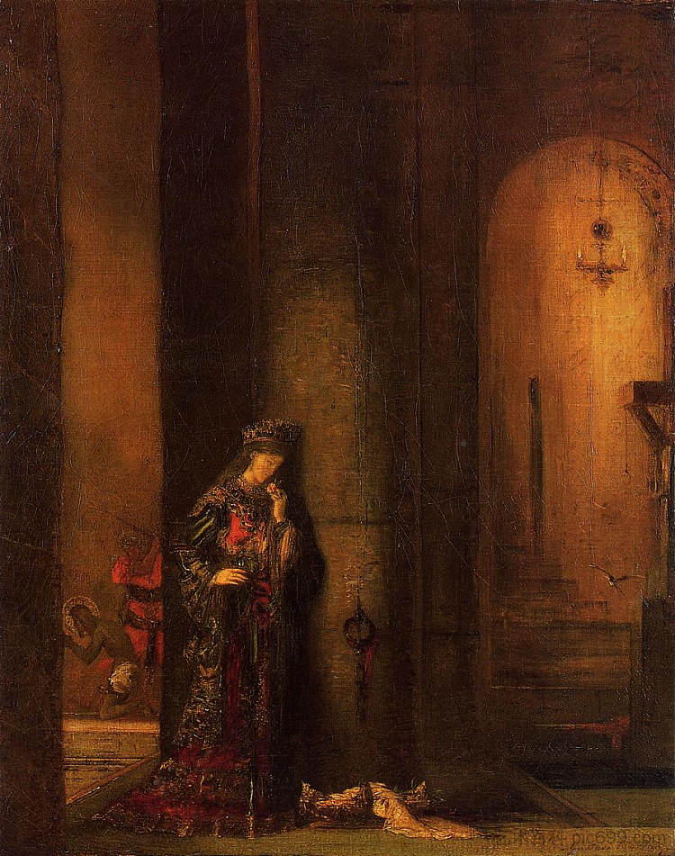 莎乐美在监狱里 Salome in Prison (c.1873 - 1876)，古斯塔夫·莫罗