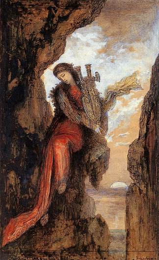 悬崖上的萨福 Sappho on the Cliff (c.1872)，古斯塔夫·莫罗
