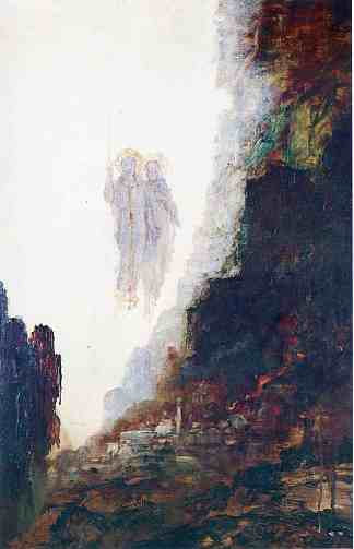 所多玛的天使 The Angels of Sodom (c.1890)，古斯塔夫·莫罗