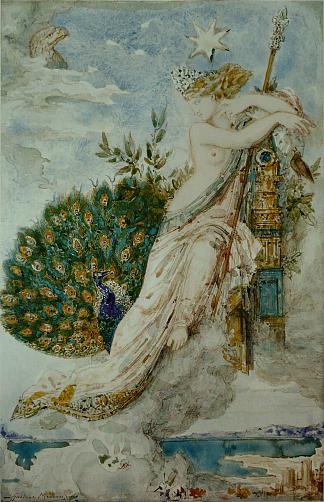 孔雀向朱诺抱怨 The Peacock complaining to Juno (1881)，古斯塔夫·莫罗