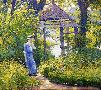 威克福德花园里的女孩，新英格兰 Girl in a Wickford Garden, New England，盖伊·罗斯