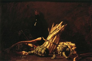 春收（又称芦笋静物） Spring Harvest (also known as Still Life with Asparagus) (1887)，盖伊·罗斯