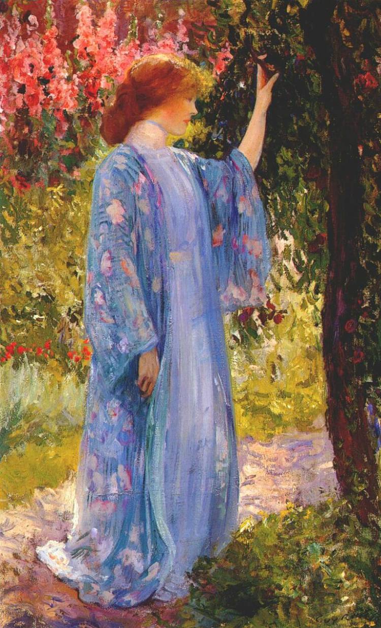 蓝色和服 The Blue Kimono (c.1910)，盖伊·罗斯