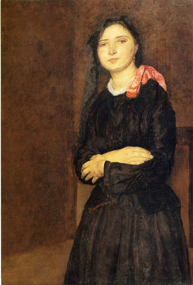 穿着黑色连衣裙的多蕾莉亚 Dorelia in a Black Dress (c.1903 - c.1904)，格温·约翰