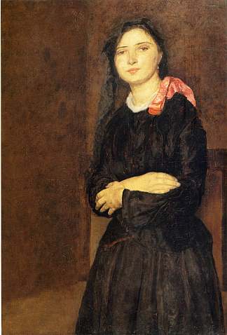 穿着黑色连衣裙的多蕾莉亚 Dorelia in a Black Dress (c.1903 – c.1904)，格温·约翰