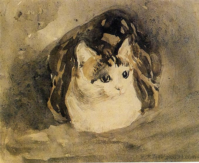 猫 The Cat (c.1905 - c.1908)，格温·约翰