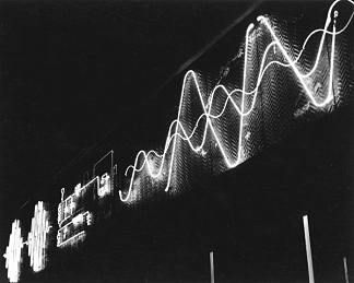 波士顿无线电小屋的动态户外灯光壁画 Kinetic outdoor light mural for the Radio Shack in Boston (1949 – 1950)，乔治·凯佩斯