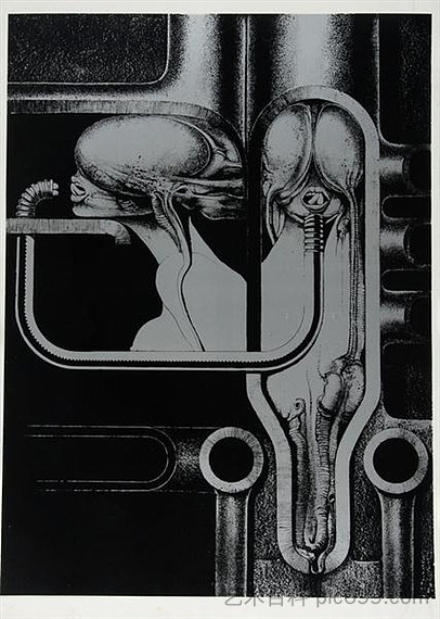 来自生物机械的片材 Sheet from Biomechanoiden (1969)，H·R·吉格尔