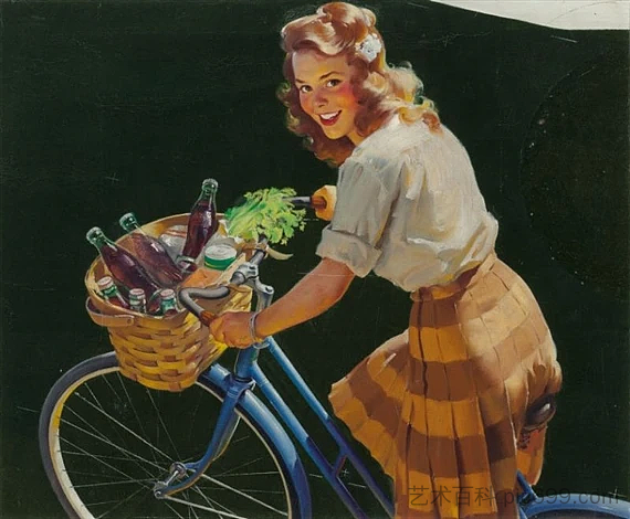 骑自行车的女孩 Girl Riding her Bicycle (1944)，哈登·桑德布洛姆