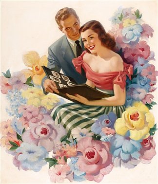 羊绒花束肥皂广告插图 Cashmere Bouquet Soap Ad Illustration (c.1949)，哈登·桑德布洛姆
