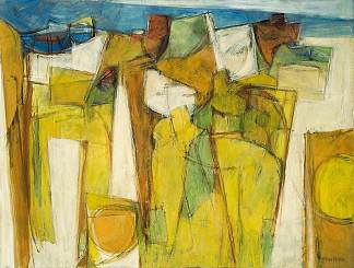 黄色景观 Yellow Landscape (c.1965)，黑尔·伍德拉夫