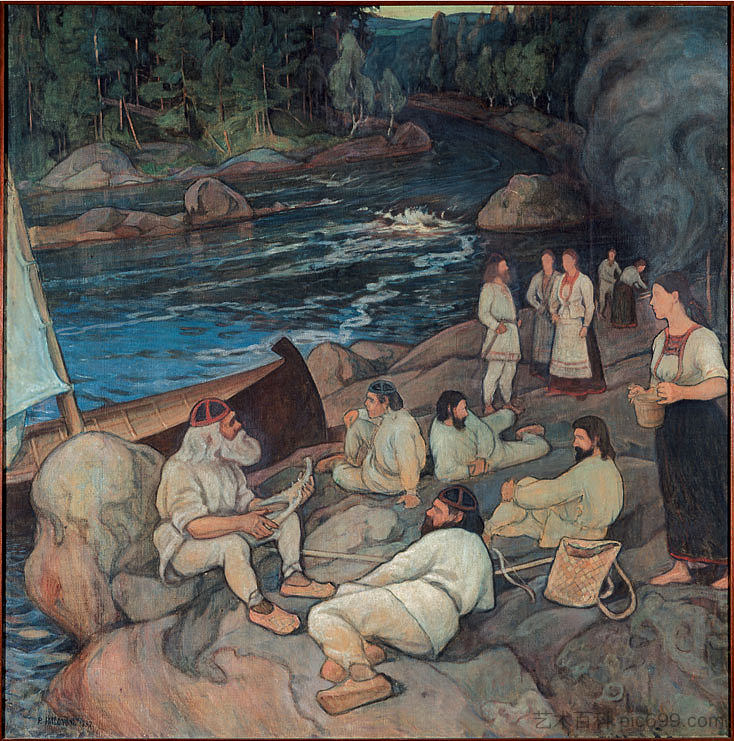 Väinämöinen's play Väinämöisen soitto (1897)，佩卡·哈洛宁