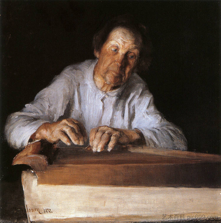 坎特勒播放器 The Kantele Player (1892; Finland  )，佩卡·哈洛宁