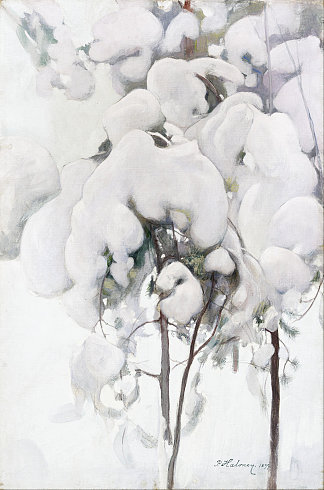 白雪皑皑的松树苗 Snow-covered Pine Saplings，佩卡·哈洛宁