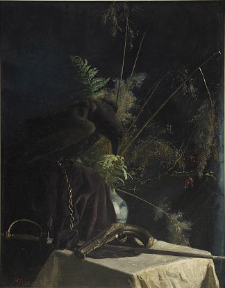 静物与乌鸦 Still life with raven (1885)，汉娜·赫希-泡利