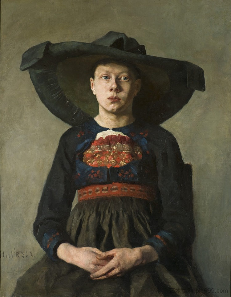 巴伐利亚农家女孩 A Bavarian Peasant Girl (1885 - 1887)，汉娜·赫希-泡利