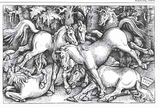 七匹野马组 Group of Seven Wild Horses (1534)，汉斯·鲍当