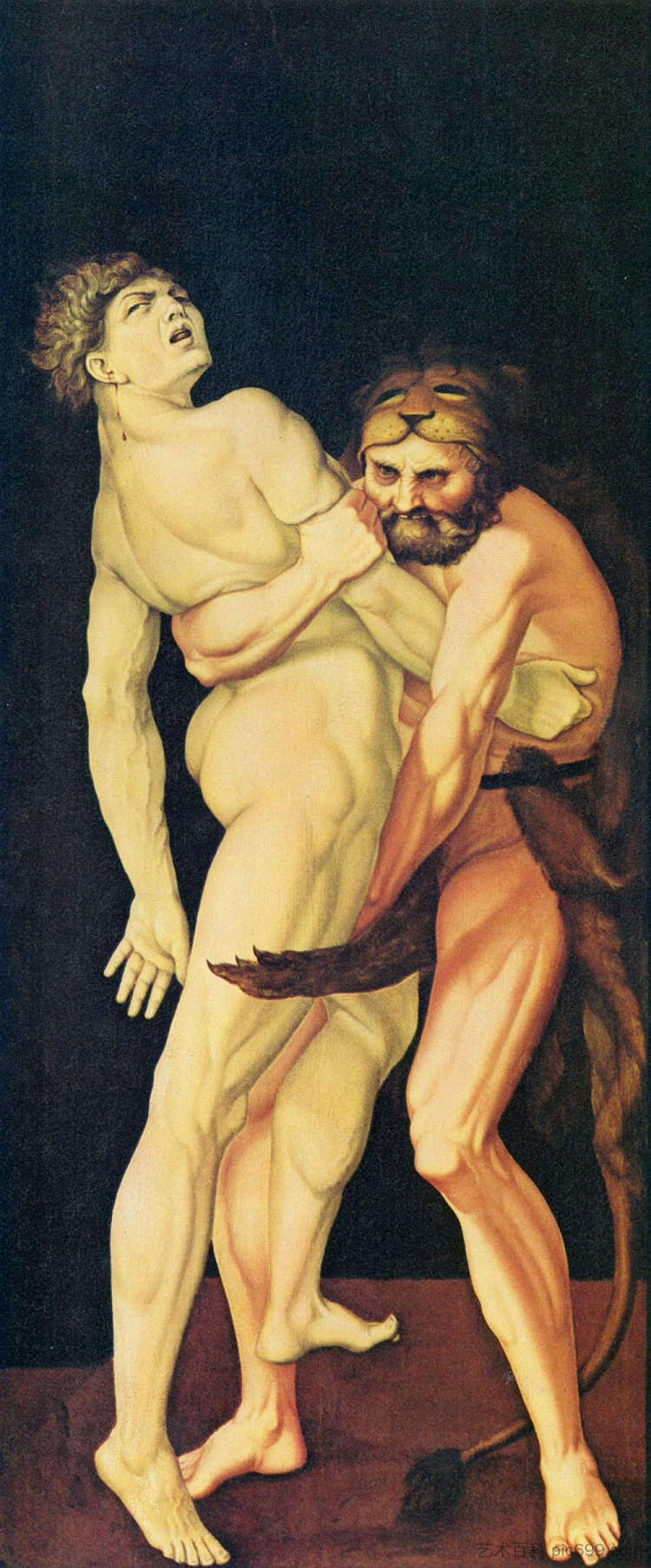 赫拉克勒斯和安泰乌斯 Hercules and Antaeus (1531)，汉斯·鲍当