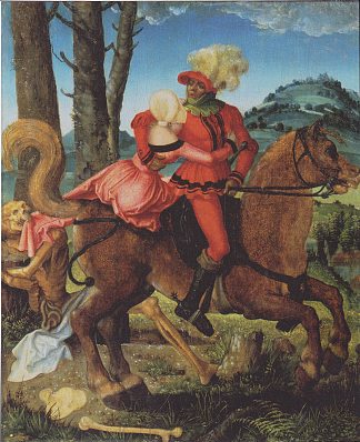 骑士、死亡和女孩 Knight, Death and girl (c.1505)，汉斯·鲍当