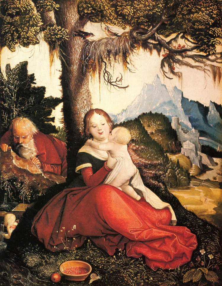 在飞往埃及的航班上休息 Rest on the Flight to Egypt (1511 - 1514)，汉斯·鲍当