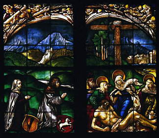 霍费尔家庭教堂的彩色玻璃窗 The stained glass windows in the home Hofer Family Chapel (1517)，汉斯·鲍当