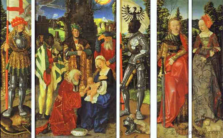 三王祭坛画 The Three Kings Altarpiece (1507)，汉斯·鲍当