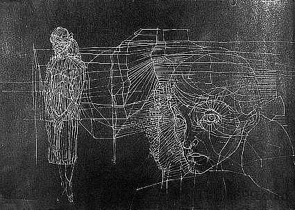 无题（乌妮卡·祖恩的双面肖像）（反面） Untitled (Double-Sided Portrait of Unica Zürn) (verso) (1954)，汉斯·贝尔默