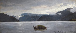 从巴里斯川看 View from Balestrand (1845)，汉斯·古德