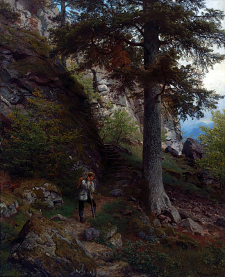 在小径上休息 Hvile På Stien (1878)，汉斯·古德