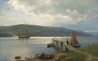 莫斯附近的费斯特码头 莫斯附近的费斯特码头 Kaien På Feste I Nær Mossthe Jetty at Feste near Moss (1898)，汉斯·古德