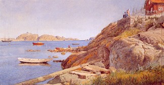 斯塔文景观 landskap Ved Stavern (1884)，汉斯·古德