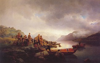 松恩峡湾的太平间 Likferd På Sognefjorden (1853)，汉斯·古德