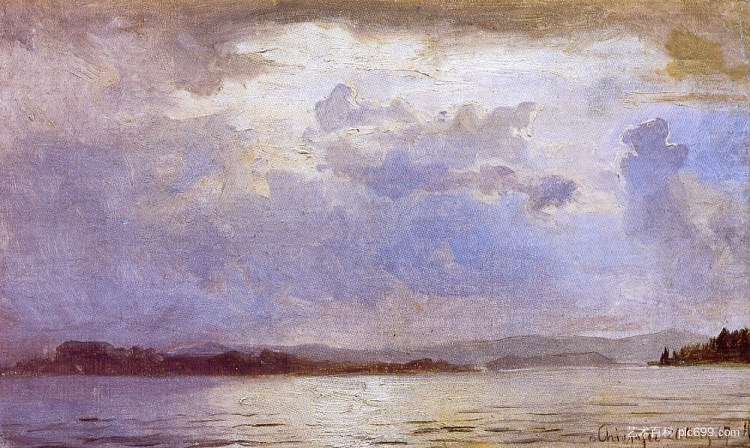 基姆湖上空的雷云 Thunder Clouds over the Chiemsee (1867)，汉斯·古德