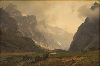 右边的罗姆达尔斯霍恩脚 the Foot of Romsdalshorn to the Right (1894)，汉斯·古德