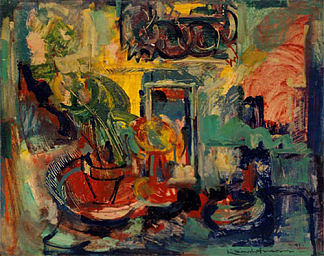 静物室内 Still Life Interior (1941)，汉斯·霍夫曼