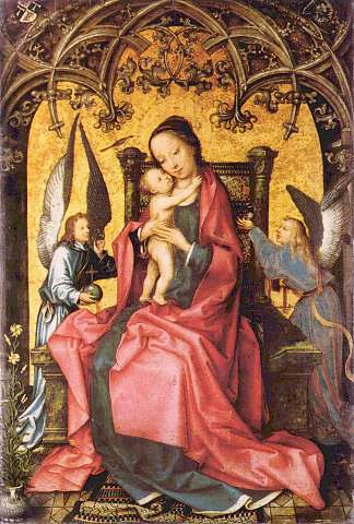 玛丽被天使加冕 Maria Wird Von Engeln Gekrönt (c.1502)，老汉斯·霍尔拜因